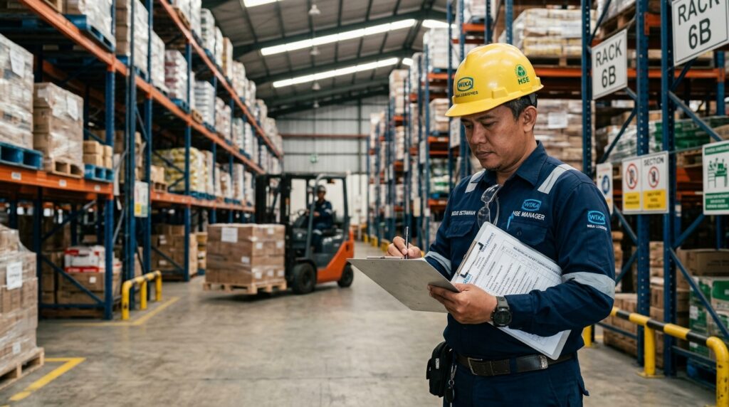Manajer HSE menerapkan Checklist Mengajukan AMDAL Gudang secara sistematis