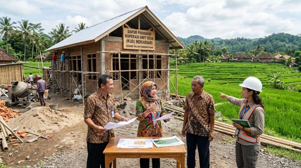 Diskusi pengurus koperasi dalam proses Mengurus AMDAL MBG Kopdes