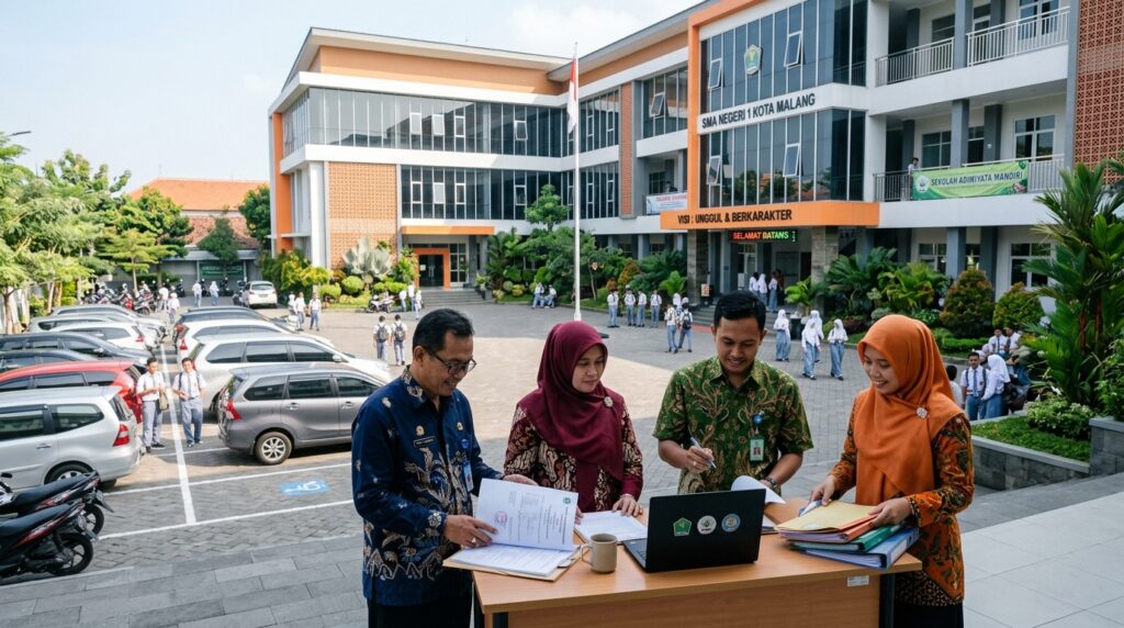 Pengelola sekolah membahas Manfaat UKL UPL SPPL untuk kelengkapan legalitas bangunan