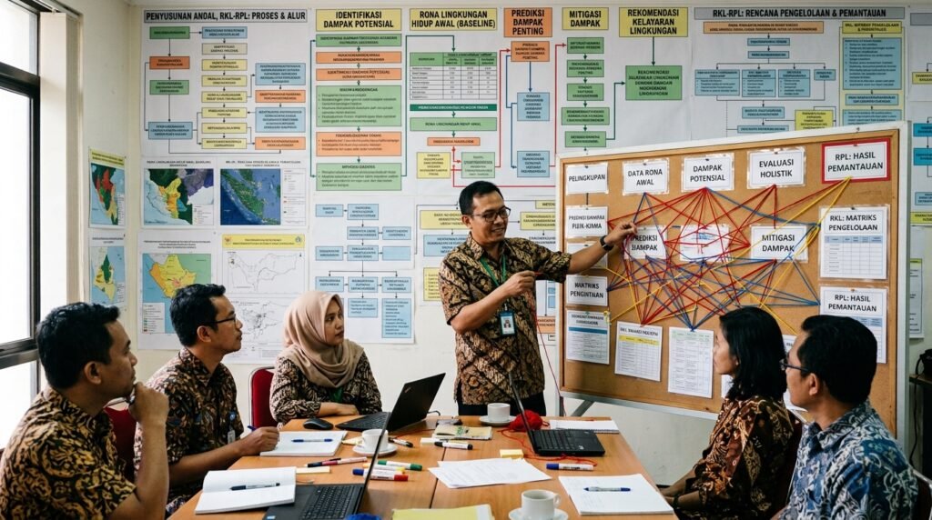 tata cara penyusunan amdal pada kegiatan lapangan dan pengendalian data