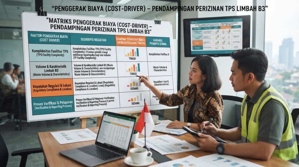 biaya pengurusan izin tps limbah b3 — cost-driver matrix pendampingan TPS