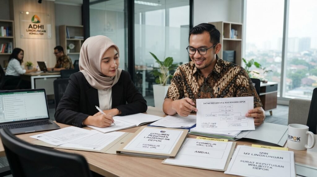jasa konsultan perizinan lingkungan depok — document-selection flow proyek Depok
