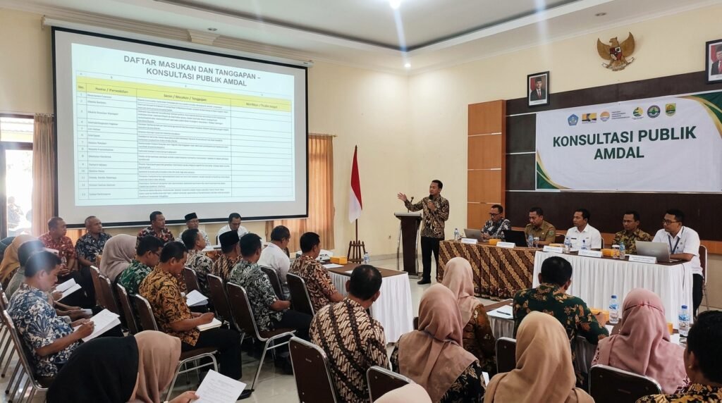 konsultasi publik amdal — issue register konsultasi publik diproyeksikan ke layar